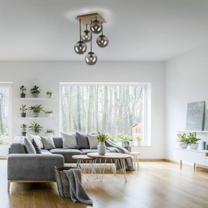 LD 11395-79 GREEN WIDO LED stropní svítidlo 5 ramenné dřevo kouřová barva v udržitelném designu IP20 - LEUCHTEN DIREKT / JUST LIGHT (obrázek 2)