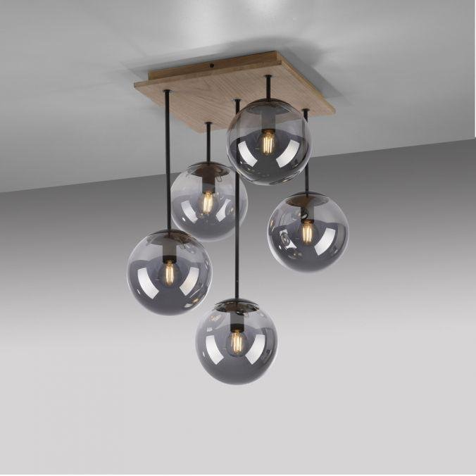 LD 11395-79 GREEN WIDO LED stropní svítidlo 5 ramenné dřevo kouřová barva v udržitelném designu IP20 - LEUCHTEN DIREKT / JUST LIGHT (obrázek 5)