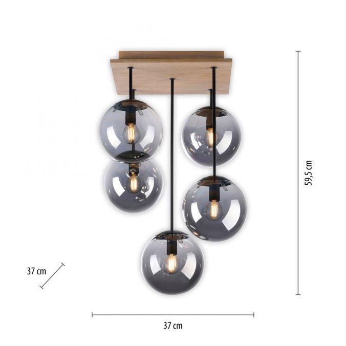LD 11395-79 GREEN WIDO LED stropní svítidlo 5 ramenné dřevo kouřová barva v udržitelném designu IP20 - LEUCHTEN DIREKT / JUST LIGHT (obrázek 6)