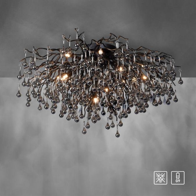 PN 8092-18 Stropní svítidlo ICICLE, černá, křišťálové přívěsky, 14-ramenné - PAUL NEUHAUS (obrázek 11)