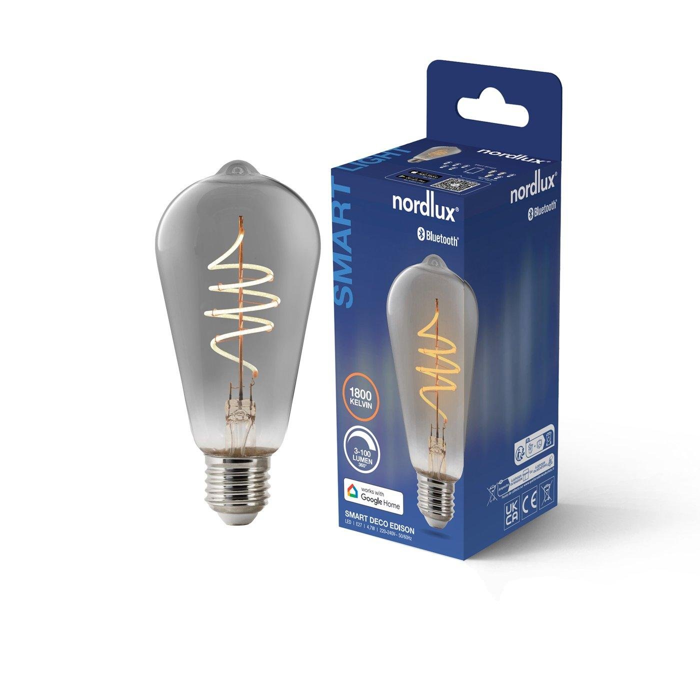 NOR 2280022747 Smart E27 ST64 1800K LED žárovka kouřová - NORDLUX