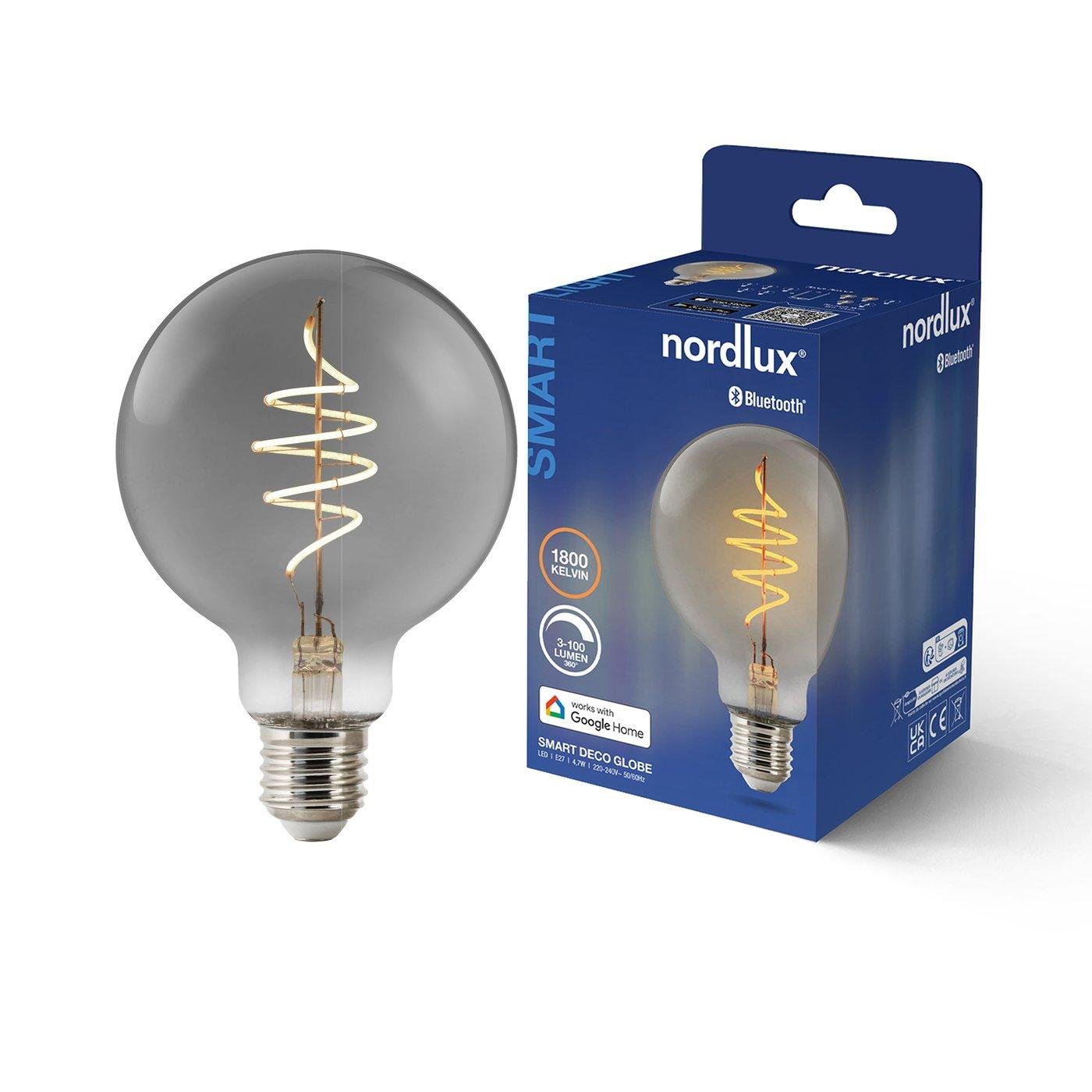 NOR 2280162747 Smart E27 G95 1800K LED žárovka kouřová - NORDLUX