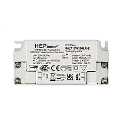 Obrázek pro produkt HEP napájení (CC, DC) stmívatelné, HEP, DIM, CC, G6LT15W350LR-Z, konstantní proud, fázové stmívání 350 mA IP20 26-43 V/DC 9,1-15W - DEKOLIGHT