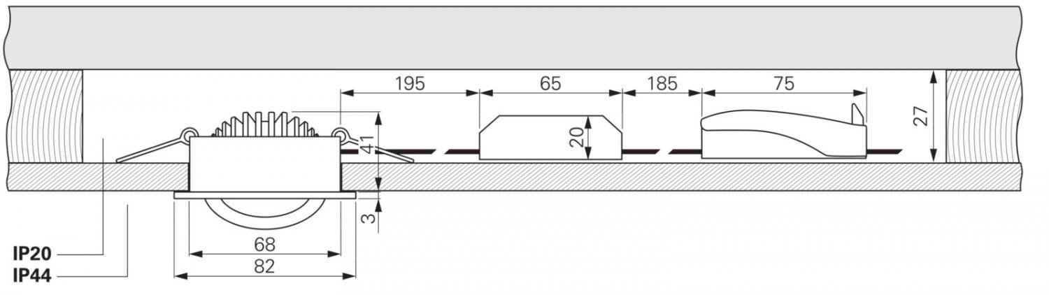 IMPR 565393 Deko-Light stropní vestavné svítidlo, Dione IP, 8,5 W, DIM, 3000 K, 220-240V 800 lm bílá (obrázek 12)