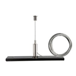 Obrázek pro produkt Deko-Light 1-fázový kolejnicový systém, D One závěsný držák 3m lanko, černá RAL 9011 120 mm - DEKOLIGHT