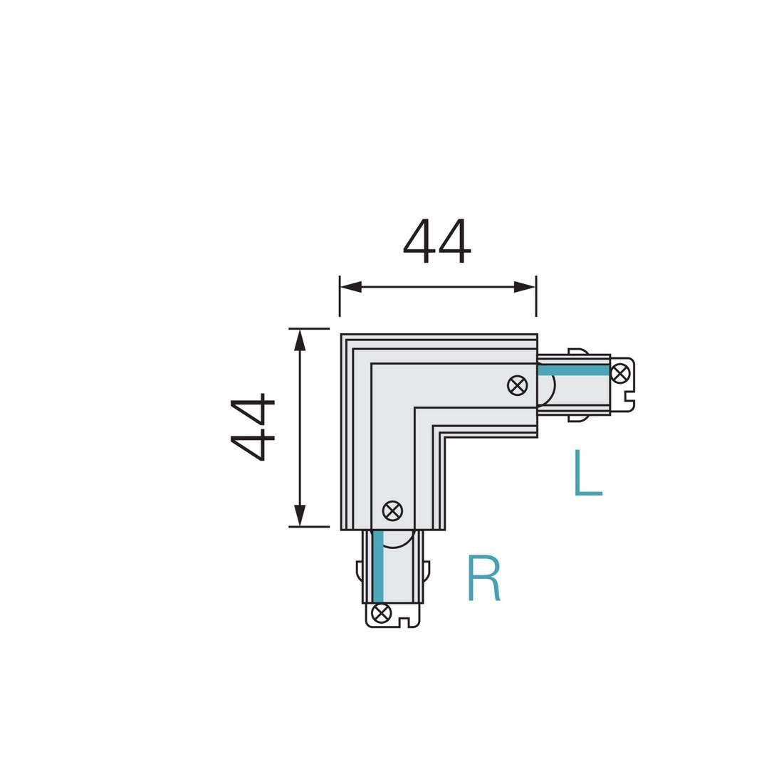 IMPR 720019 Deko-Light 1-fázový kolejnicový systém, D One 90°-spojka, pravé, 220-240V černá RAL 9011 73 mm (obrázek 4)