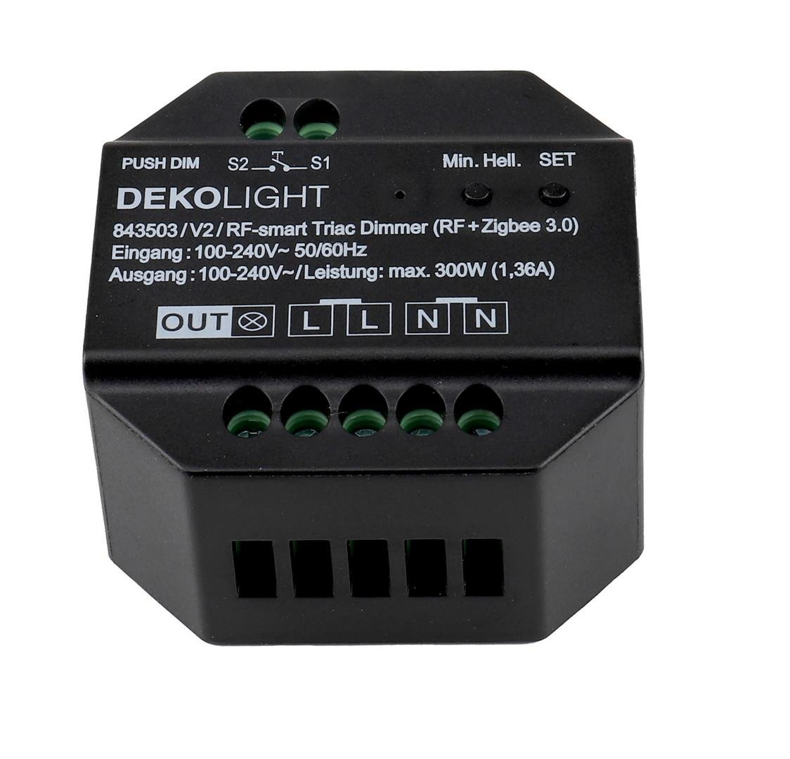 IMPR 843503 Deko-Light stmívač, RF-smart, 230V, 300W, IP20 RF / Zigbee 3.0 / Intelli-Push / triak - LIGHT IMPRESSIONS