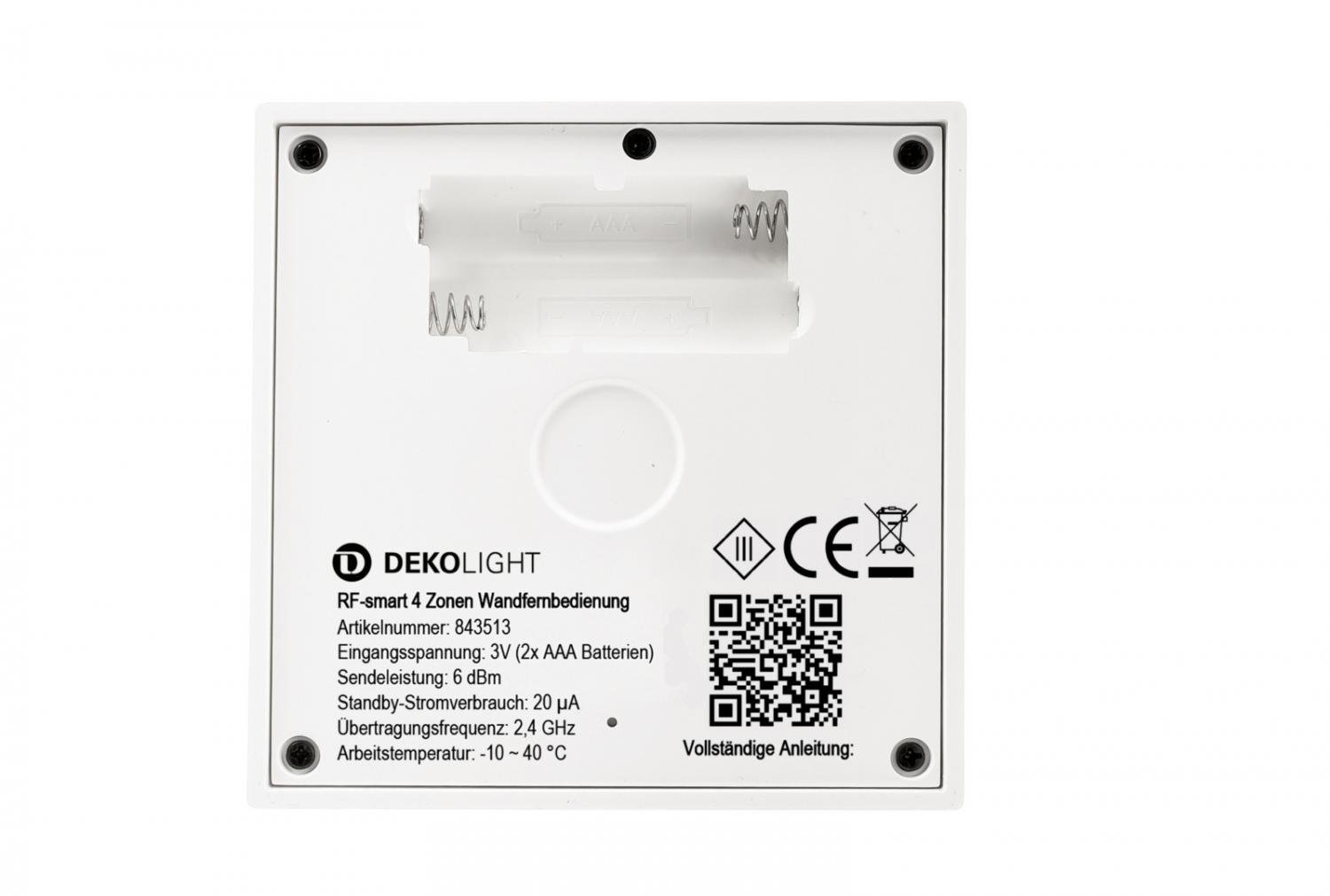 Obrázek produktu Deko-Light RF-smart, dálkové ovladání na zeď, bílá, 4 zóny, Single/CCT/RGB/RGBW/RGB+CCT - LIGHT IMPRESSIONS 3 Obrázek produktu Deko-Light RF-smart, dálkové ovladání na zeď, bílá, 4 zóny, Single/CCT/RGB/RGBW/RGB+CCT - LIGHT IMPRESSIONS 3