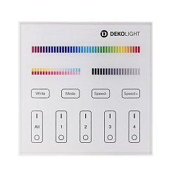 Obrázek pro produkt Deko-Light RF-smart, dálkové ovladání na zeď, bílá, 4 zóny, Single/CCT/RGB/RGBW/RGB+CCT - DEKOLIGHT