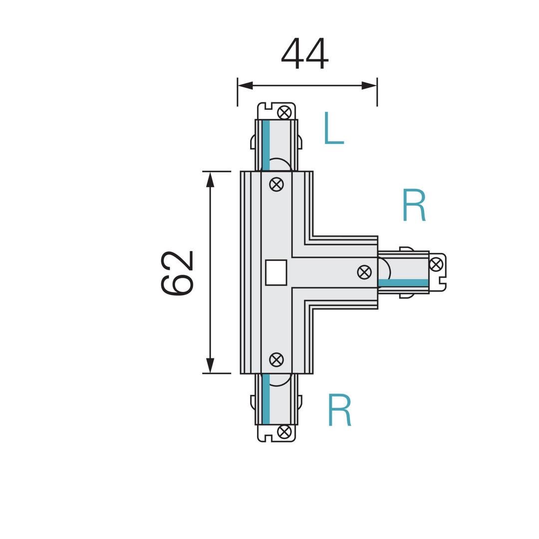 IMPR 720022 Deko-Light 1-fázový kolejnicový systém, D One T-spojka, pravé-pravé-levé, 220-240V bílá RAL 9016 121 mm (obrázek 4)