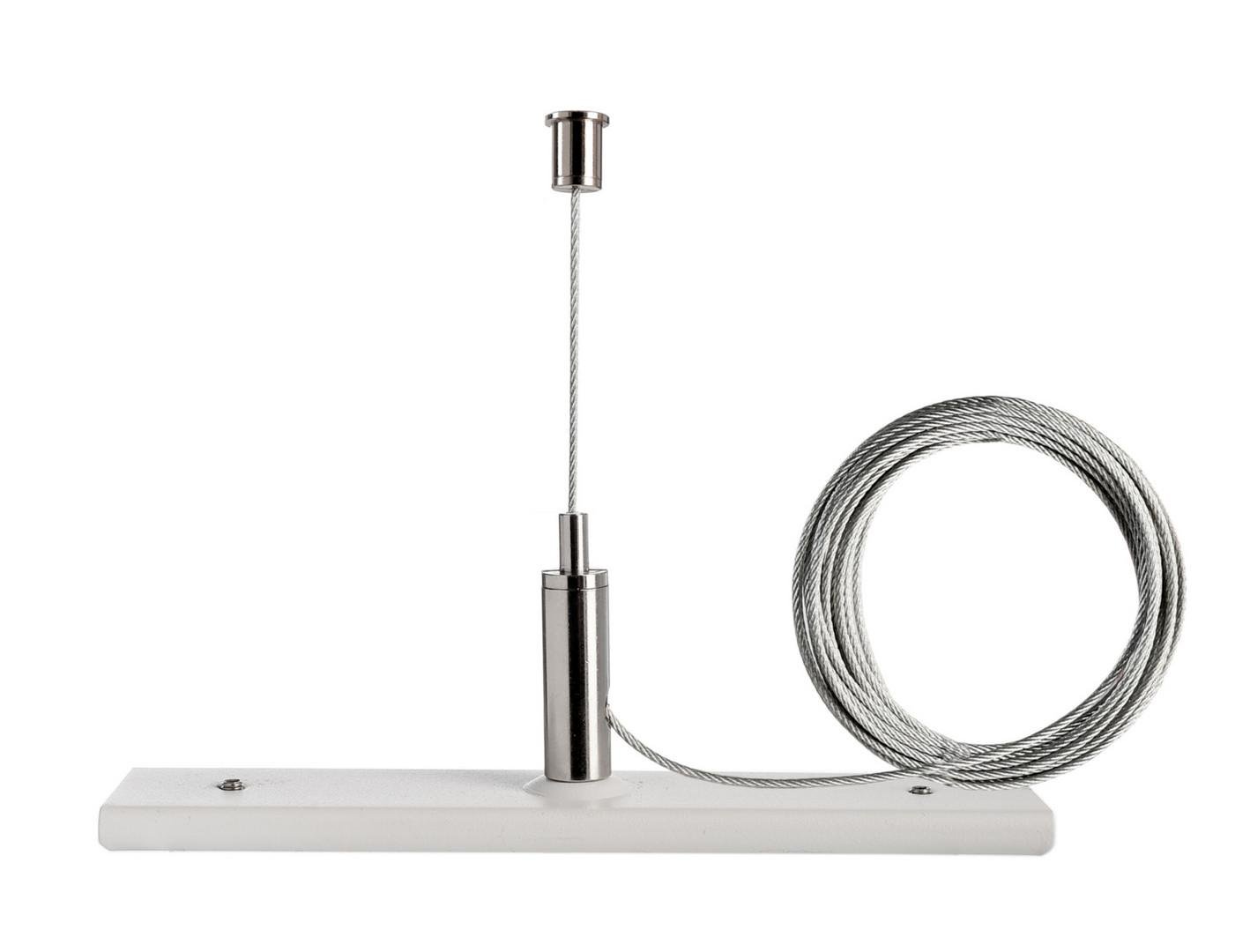 IMPR 720034 Deko-Light 1-fázový kolejnicový systém, D One závěsný držák 3m lanko, 220-240V bílá RAL 9016 120 mm - LIGHT IMPRESSIONS