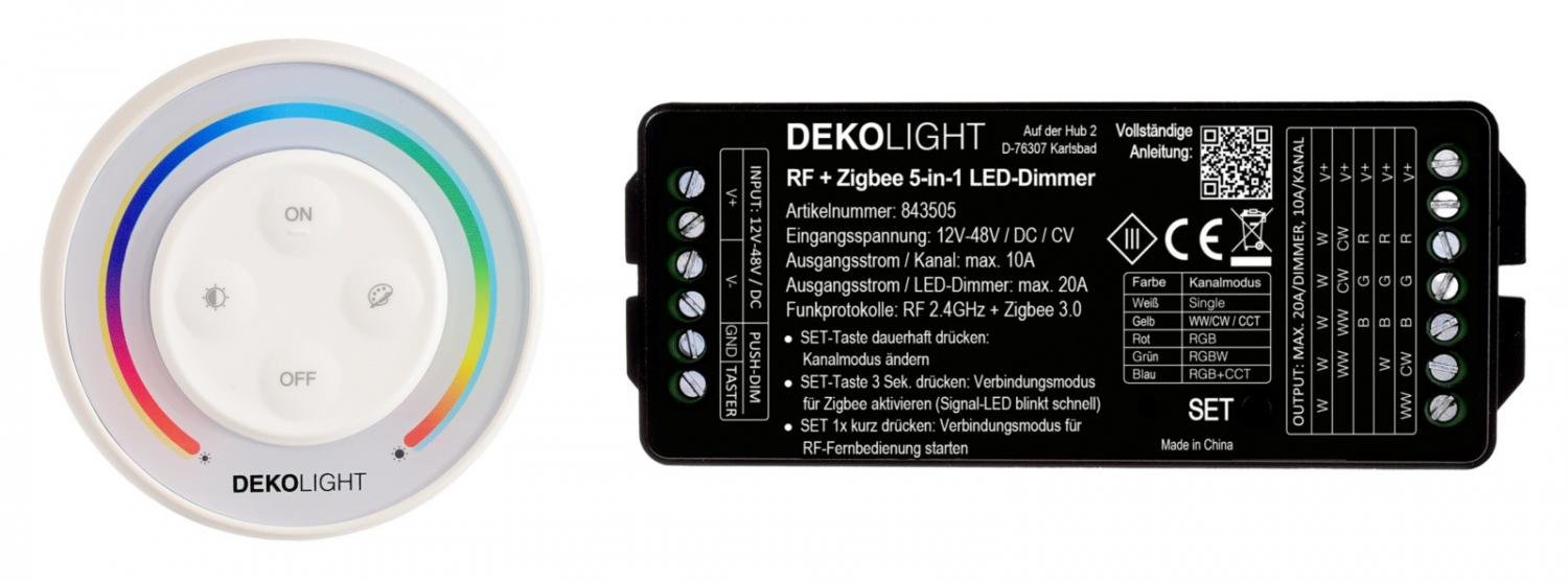 Obrázek produktu Deko-Light RF-smart startovací sada RGB/W/CCT 12-48V 20A vč. dálk.ovládání RF / Zigbee 3.0 / Intelli-Push - LIGHT IMPRESSIONS 2 Obrázek produktu Deko-Light RF-smart startovací sada RGB/W/CCT 12-48V 20A vč. dálk.ovládání RF / Zigbee 3.0 / Intelli-Push - LIGHT IMPRESSIONS 2