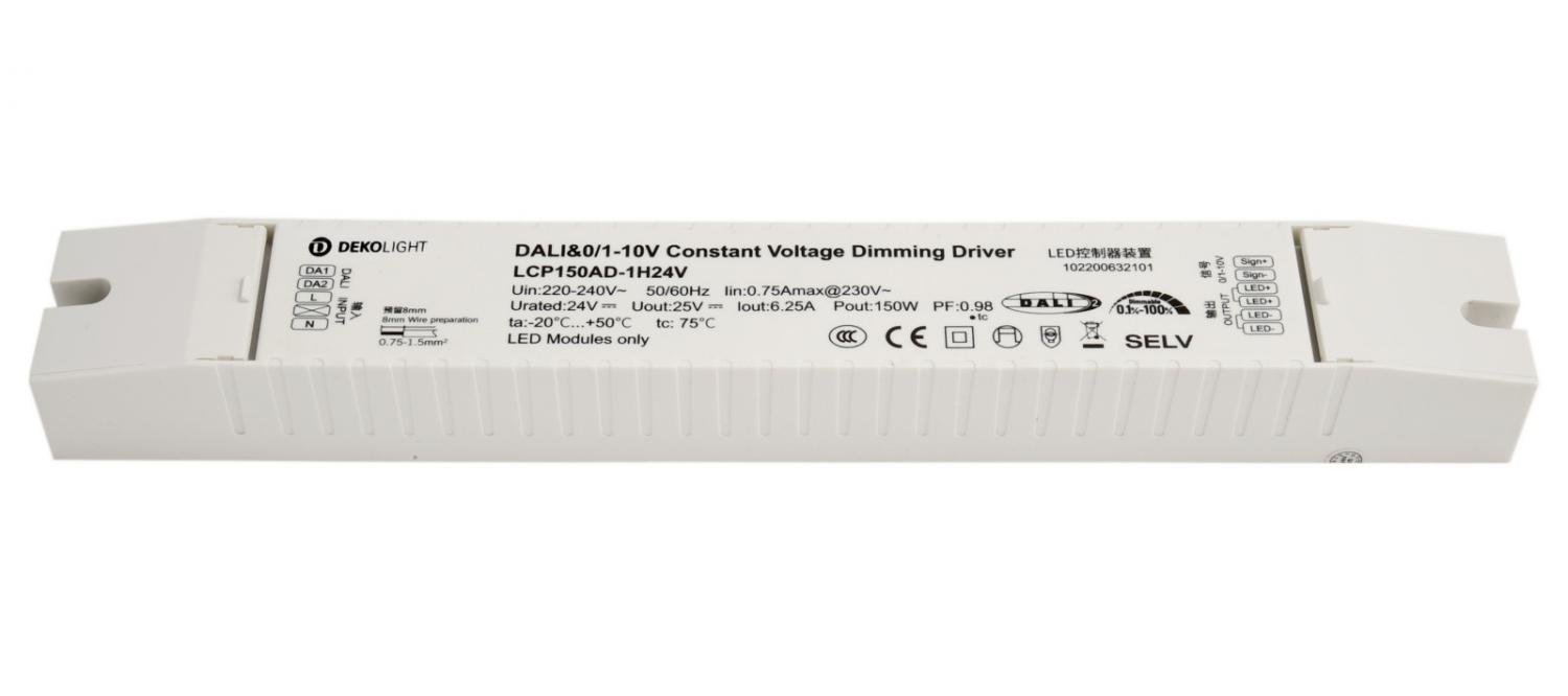 IMPR 862262 Deko-Light napájení (CV, DC) stmívatelné, BASIC, DIM, CV, LCP150AD-1H24V, DALI 2.0 konstantní napětí 0-6250 mA IP20 24V DC 150W - LIGHT IMPRESSIONS