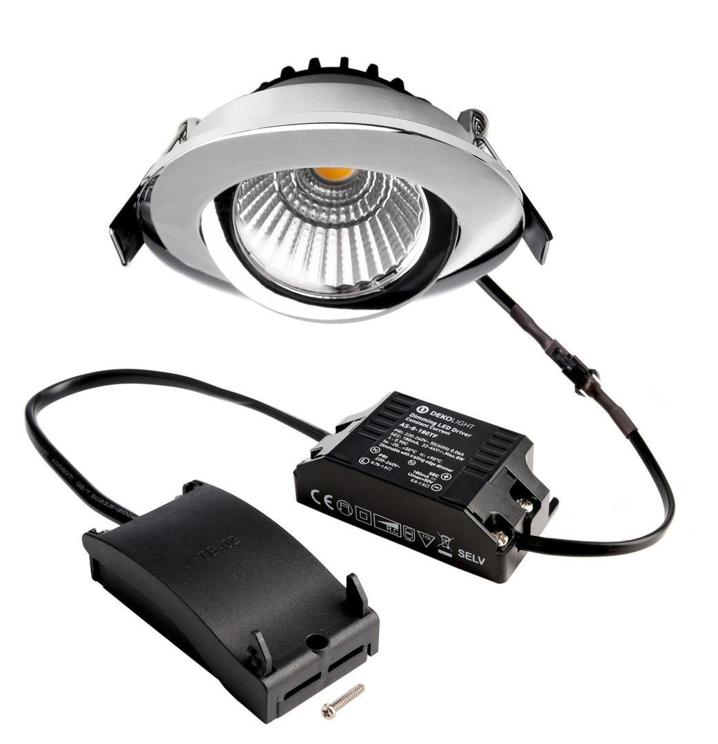 IMPR 565374 Deko-Light stropní vestavné svítidlo, Dione, 8,5 W, DIM, 4000 K, 220-240V 800 lm chrom - LIGHT IMPRESSIONS