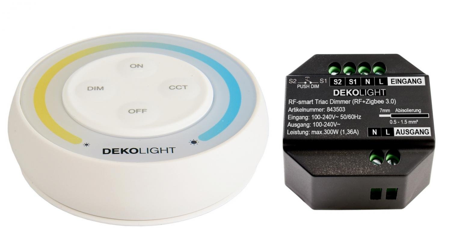 IMPR 843500 Deko-Light RF-smart, startovací sada Triac, 230V, 300W vč. dálkového ovládání RF / Zigbee 3.0 / Intelli-Push - LIGHT IMPRESSIONS