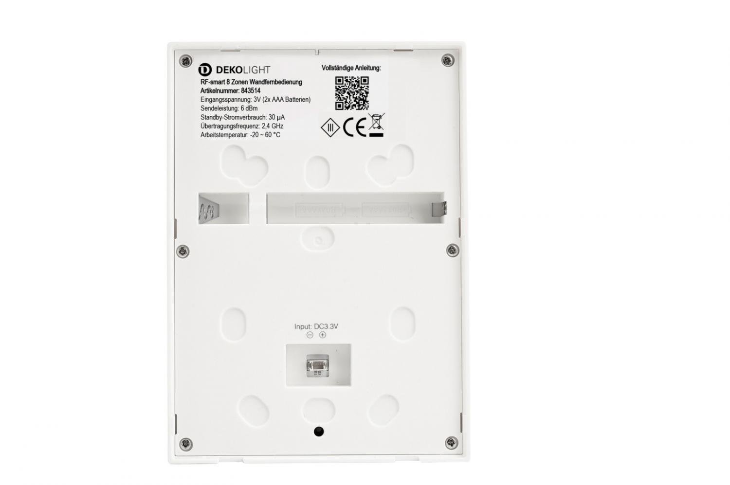 IMPR 843514 Deko-Light RF-smart, nástěnné ovladání, bílá, 8 zón, Single/CCT/RGB/RGBW/RGB+CCT (obrázek 2)