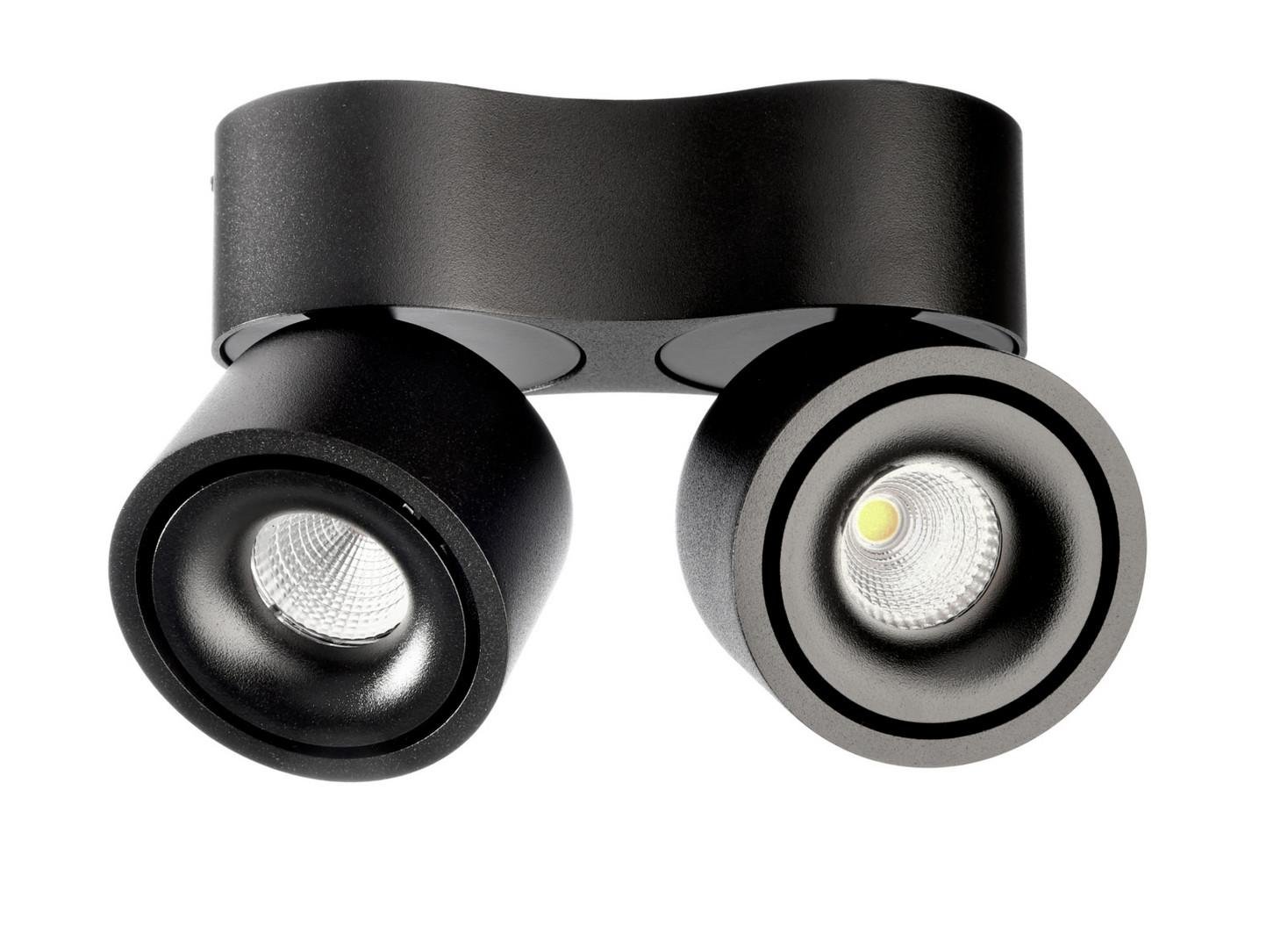 IMPR 348236 Deko-Light stropní přisazené svítidlo, Uni II Mini Double, Tilt, 21 W, DIM, 2700 K, 220-240V 1240 lm 160 mm černá - LIGHT IMPRESSIONS
