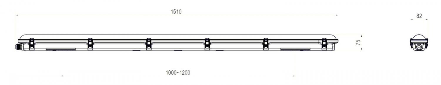 IMPR 730491 Deko-Light prachotěsné svítidlo Tri Proof Basic, 55 W, DALI, 4000 K, 220-240V 7700 lm 1510 mm (obrázek 5)