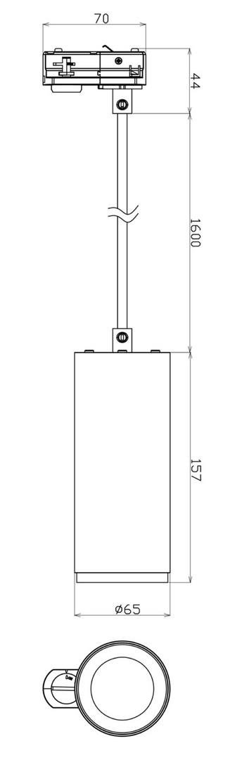 IMPR 707178 Deko-Light 1-fázový kolejnicový systém závěsné svítidlo, Lucea, 10 W, DIM, 2700 K, 220-240V tmavě černá RAL 9005 (obrázek 3)