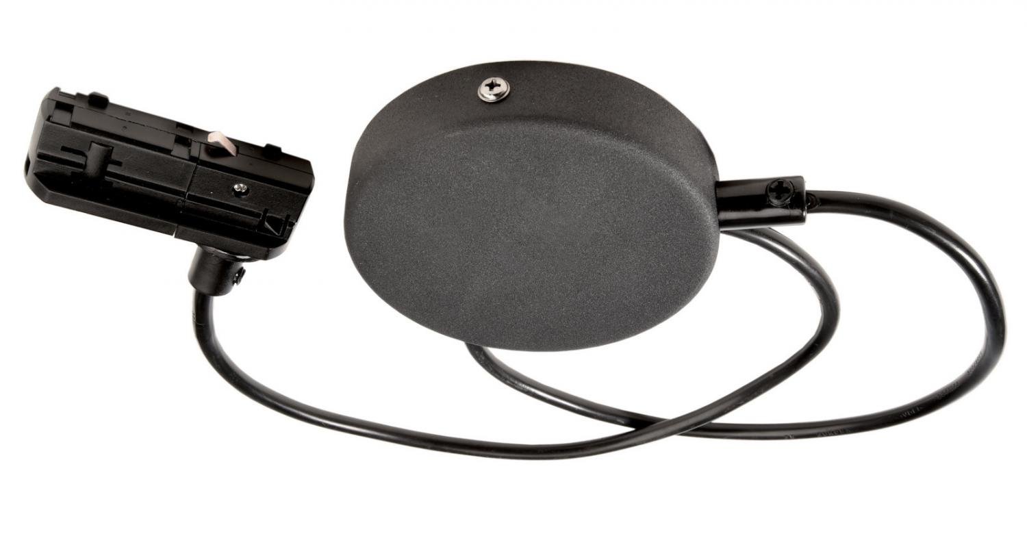 IMPR 720011 Deko-Light 1-fázový kolejnicový systém, D One flexibilní napájení se stropní krytkou, 220-240V černá RAL 9011 1000 mm - LIGHT IMPRESSIONS