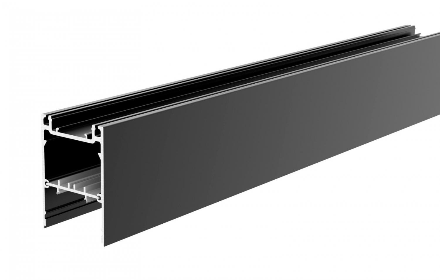 IMPR 970581 Deko-Light profil - PLANO MS, 80 x 55mm, černá LED-nosič, 2,5m - LIGHT IMPRESSIONS