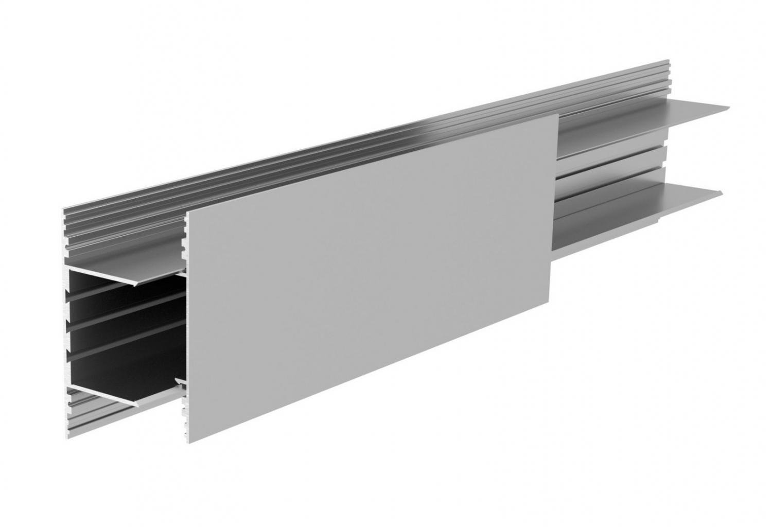 IMPR 970584 Deko-Light profil, PLANO BSH pro montáž na stěnu, 85 x 38mm, alu elox LED-nosič, 2m, hliník, hliník, stříbrná elox 2000 mm - LIGHT IMPRESSIONS