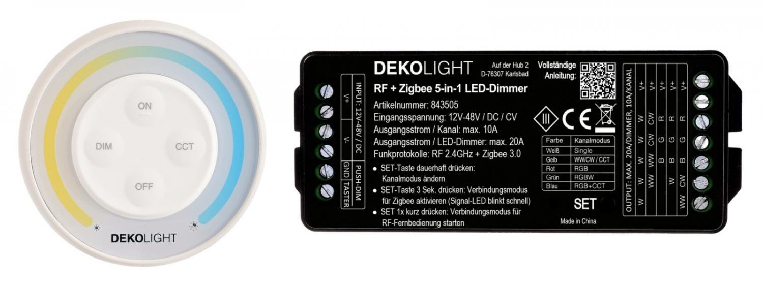 Obrázek produktu Deko-Light RF-smart, startovací sada LED Single/CCT, 12-48V, 20A vč. dálkového ovládání RF / Zigbee 3.0 / Intelli-Push - LIGHT IMPRESSIONS 2 Obrázek produktu Deko-Light RF-smart, startovací sada LED Single/CCT, 12-48V, 20A vč. dálkového ovládání RF / Zigbee 3.0 / Intelli-Push - LIGHT IMPRESSIONS 2