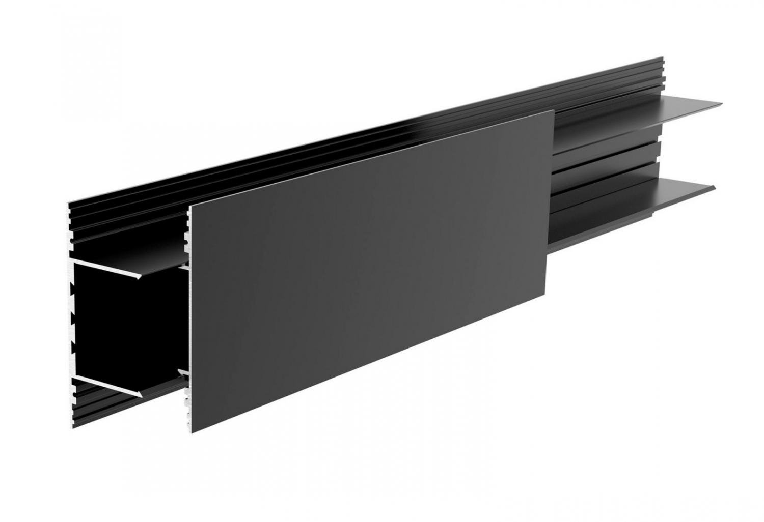 Levně IMPR 970587 Deko-Light profil, PLANO BSH pro montáž na stěnu, 85 x 38mm, černá LED-nosič, 2,5m, hliník, černá, Tief černá 2500 mm