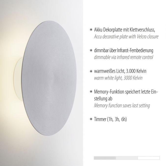 PN 8153-95 AKKU PUNTU LED svítidlo na baterie 25cm hliník s časovačem USB stmívatelné 3000K - PAUL NEUHAUS (obrázek 3)