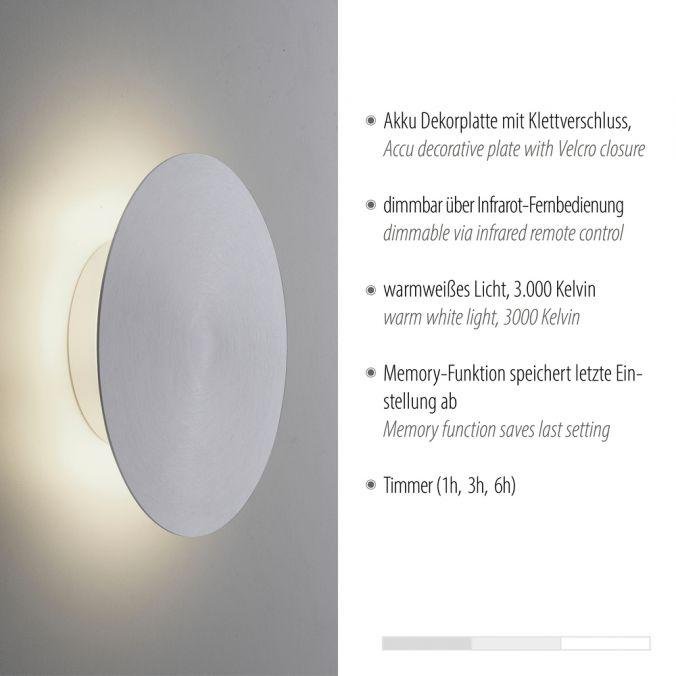 PN 8152-95 AKKU PUNTU LED svítidlo na baterie 18cm hliník s časovačem USB stmívatelné 3000K - PAUL NEUHAUS (obrázek 3)