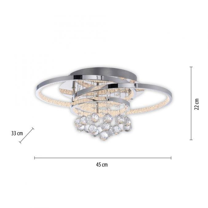 PN 6267-17 ROTAZO LED stropní svítidlo chrom s křišťalovými přívěsky  krokově stmívatelné 3000K - PAUL NEUHAUS (obrázek 6)