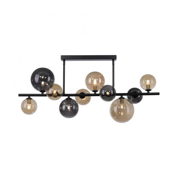 PN 6583-18 POPSICLE LED stropní svítidlo černé kruhové kouřové a jantarové sklo teplá bílá 3000K - PAUL NEUHAUS