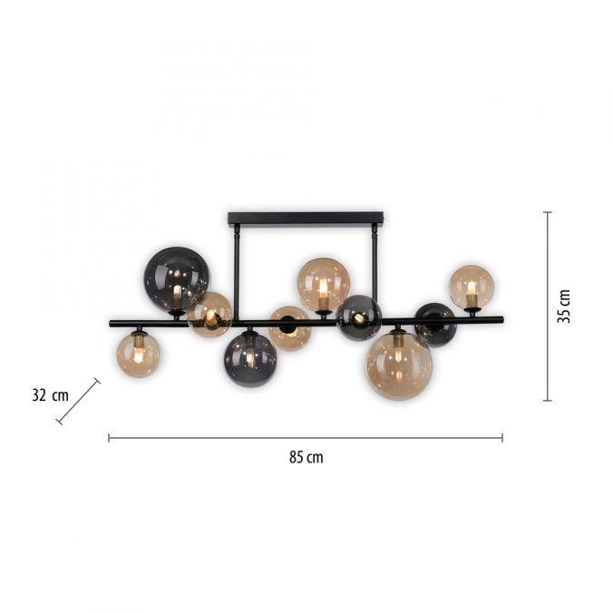 PN 6583-18 POPSICLE LED stropní svítidlo černé kruhové kouřové a jantarové sklo teplá bílá 3000K - PAUL NEUHAUS (obrázek 5)