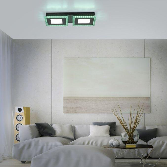 LD 14512-18 ACRI LED stropní svítidlo černé RGB, CCT stmívatelné s dálkovým ovládáním RGB+2700-5000K - LEUCHTEN DIREKT / JUST LIGHT (obrázek 2)