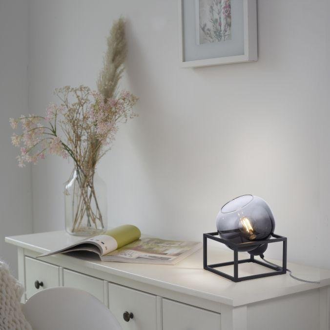 LD 15423-18 ZEA LED stolní lampa 1 ramenné černé kouřové sklo moderní do interiéru - LEUCHTEN DIREKT / JUST LIGHT (obrázek 2)