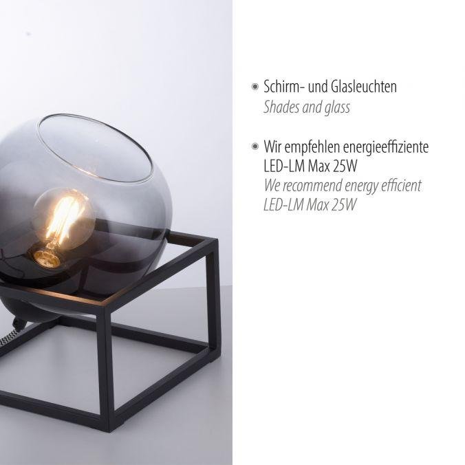 LD 15423-18 ZEA LED stolní lampa 1 ramenné černé kouřové sklo moderní do interiéru - LEUCHTEN DIREKT / JUST LIGHT (obrázek 3)