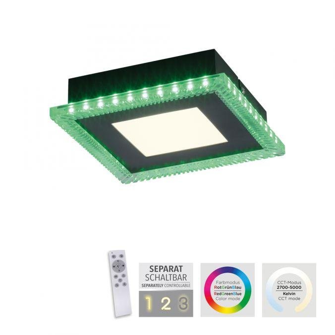 LD 14510-18 ACRI LED stropní svítidlo černé RGB, CCT stmívatelné s dálkovým ovládáním RGB+2700-5000K - LEUCHTEN DIREKT / JUST LIGHT