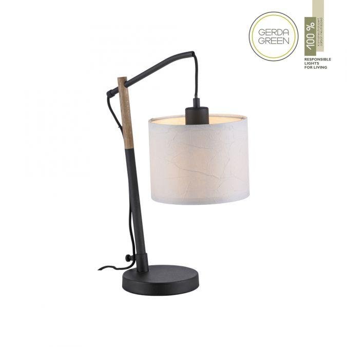 LD 14184-16 GREEN SOFI LED stolní lampa černá s imitací dřeva šňůrový vypínač IP20 do interiéru - LEUCHTEN DIREKT / JUST LIGHT