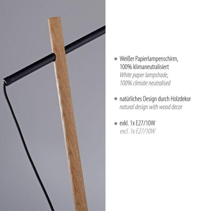 LD 14185-16 GREEN SOFI LED stojací svítidlo černé s imitací dřeva šňůrový vypínač nadčasový design - LEUCHTEN DIREKT / JUST LIGHT (obrázek 3)