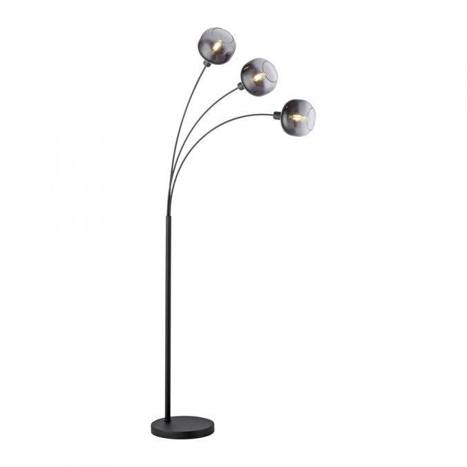 LD 15422-18 ZEA LED stojací svítidlo 3 ramenné černá kouřové sklo moderní nastavitelné - LEUCHTEN DIREKT / JUST LIGHT