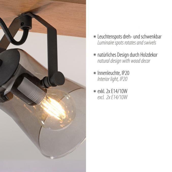 LD 11448-79 GREEN LANG LED stropní svítidlo 2 ramenné přírodní dřevo dub nastavitelné - LEUCHTEN DIREKT / JUST LIGHT (obrázek 3)