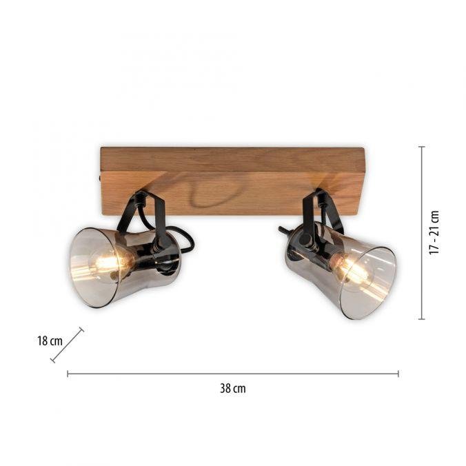 LD 11448-79 GREEN LANG LED stropní svítidlo 2 ramenné přírodní dřevo dub nastavitelné - LEUCHTEN DIREKT / JUST LIGHT (obrázek 6)
