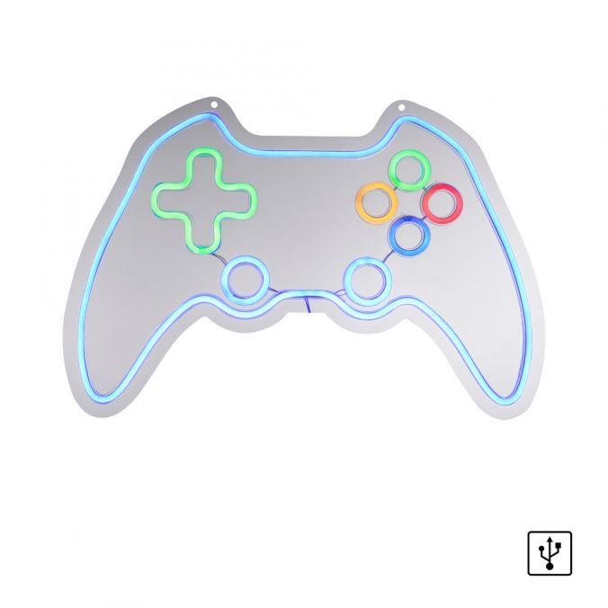 LD 85022-70 NEON-GAMER LED nástěnné svítidlo vícebarevné motiv gamepad ovladače USB dekorace - LEUCHTEN DIREKT / JUST LIGHT