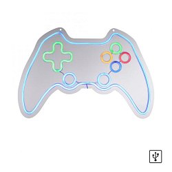 Obrázek pro produkt NEON-GAMER LED nástěnné svítidlo vícebarevné motiv gamepad ovladače USB dekorace - LEUCHTEN DIREKT / JUST LIGHT