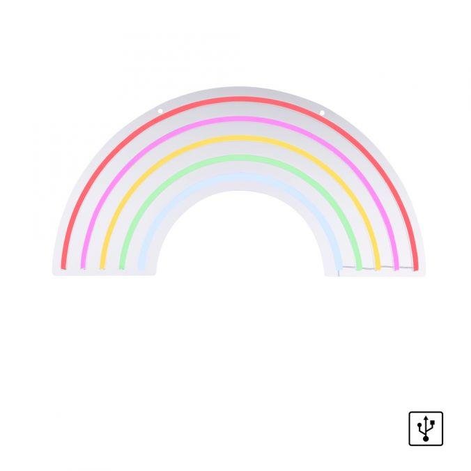 LD 85024-70 NEON-RAINB LED nástěnné svítidlo motiv duhy vícebarevné USB šňůrový vypínač dekorativní - LEUCHTEN DIREKT / JUST LIGHT