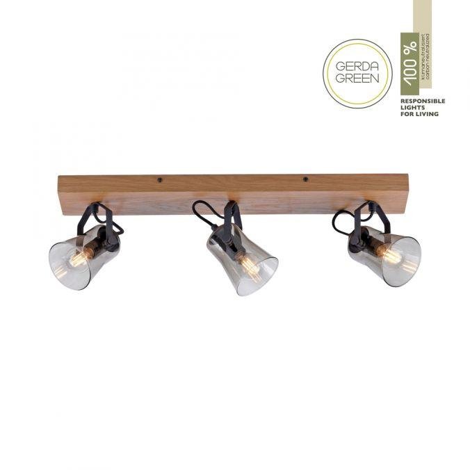 LD 11449-79 GREEN LANG LED stropní svítidlo 3 ramenné přírodní dřevo dub nastavitelné - LEUCHTEN DIREKT / JUST LIGHT