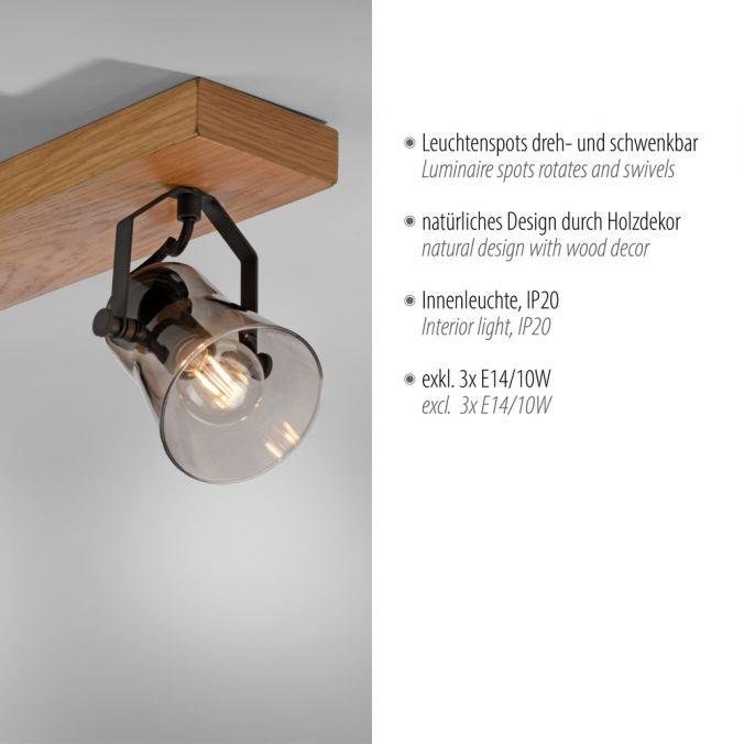 LD 11449-79 GREEN LANG LED stropní svítidlo 3 ramenné přírodní dřevo dub nastavitelné - LEUCHTEN DIREKT / JUST LIGHT (obrázek 3)