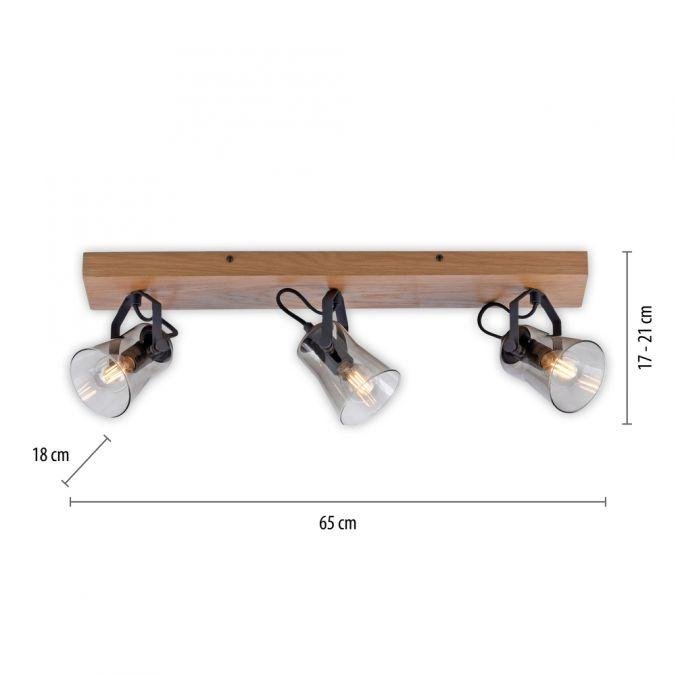 LD 11449-79 GREEN LANG LED stropní svítidlo 3 ramenné přírodní dřevo dub nastavitelné - LEUCHTEN DIREKT / JUST LIGHT (obrázek 6)