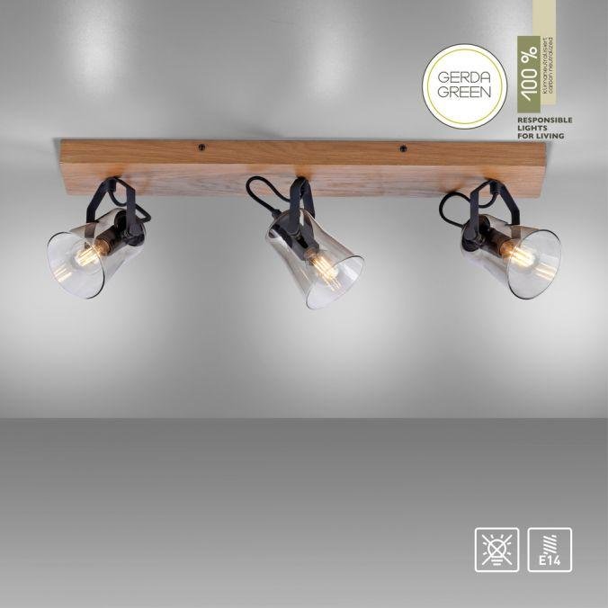 LD 11449-79 GREEN LANG LED stropní svítidlo 3 ramenné přírodní dřevo dub nastavitelné - LEUCHTEN DIREKT / JUST LIGHT (obrázek 11)