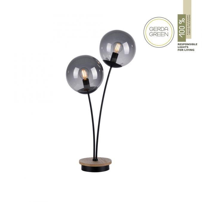 LD 11390-79 GREEN WIDO LED stolní lampa dřevo kouřová barva šňůrový vypínač IP20 do interiéru - LEUCHTEN DIREKT / JUST LIGHT